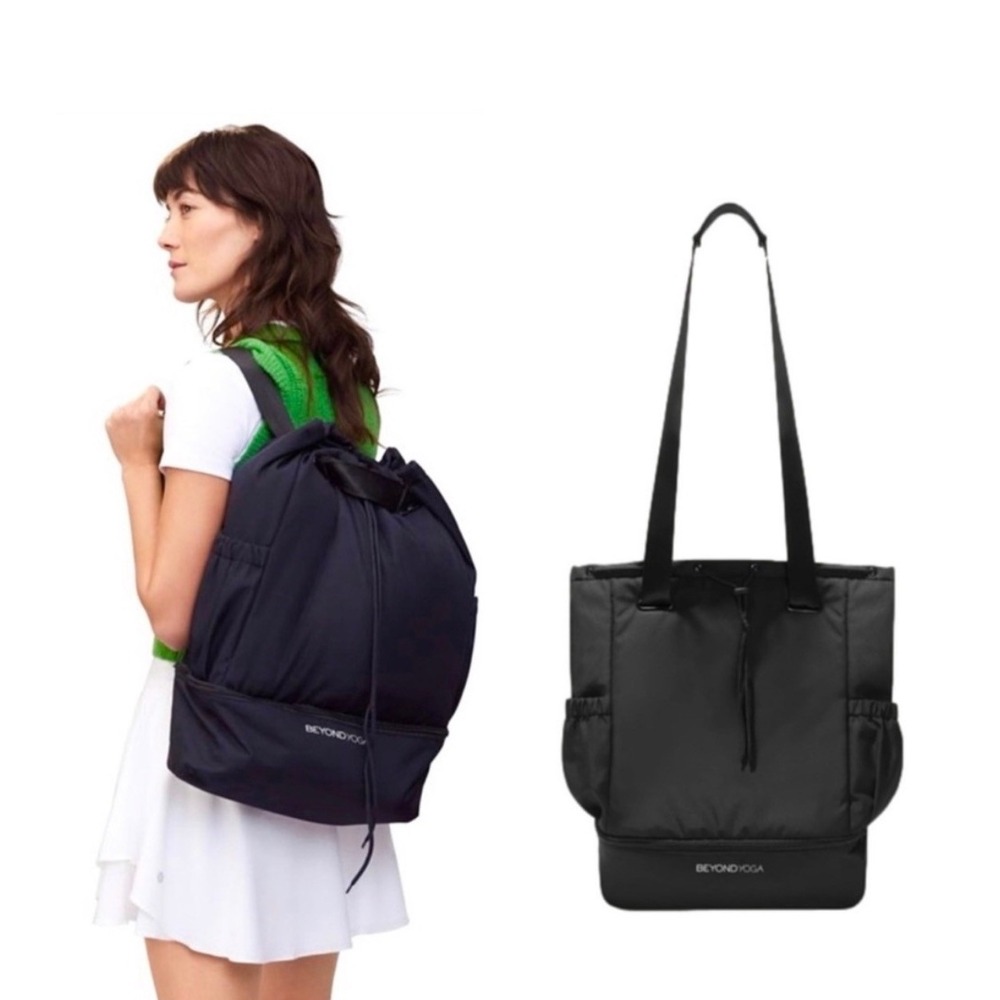 NWT Beyond Yoga Convertible Backpack Tote Bag Nylon Gym Travel Bag‎